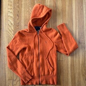 Tommy Hilfiger Beautiful Orange Wool Zip Up Sweater